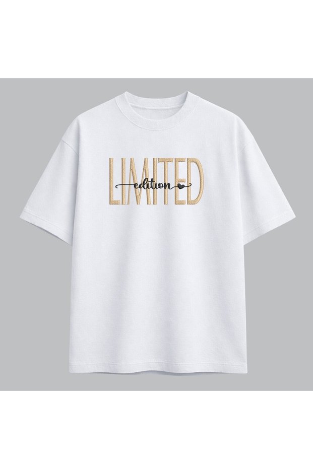 Limited Edition Written Embroidered T-Shirt Unisex 100% Cotton