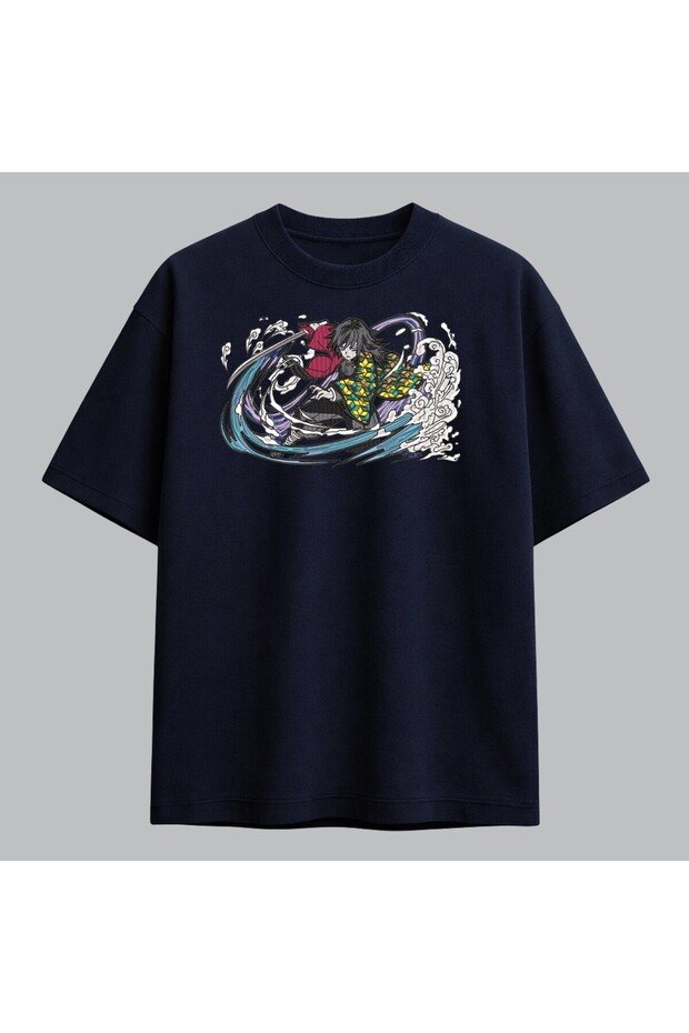 Giyu Tomioka Demon Slayer Anime Embroidered T-Shirt Unisex 100% Cotton