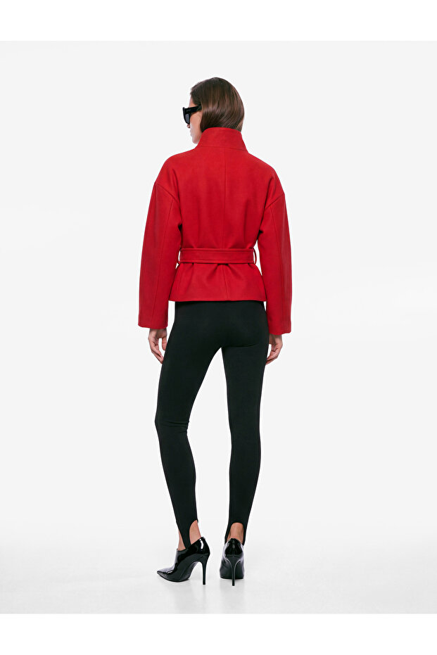 Normal Waist Slim Fit Leggings Pants with Foot Band Detail