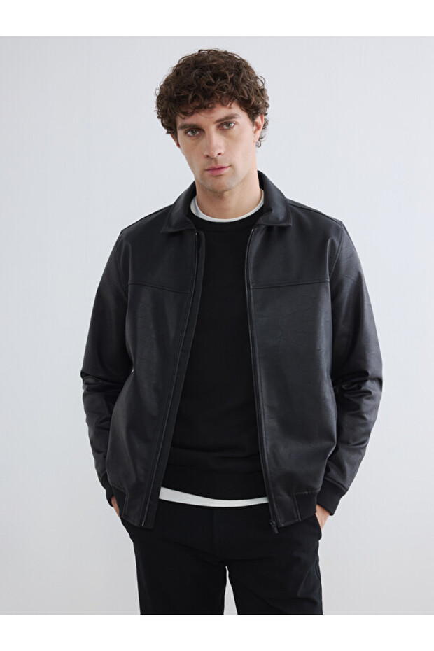 Quality Parts from Çelebi Store Standard Fit Men's Leather Look Jacket