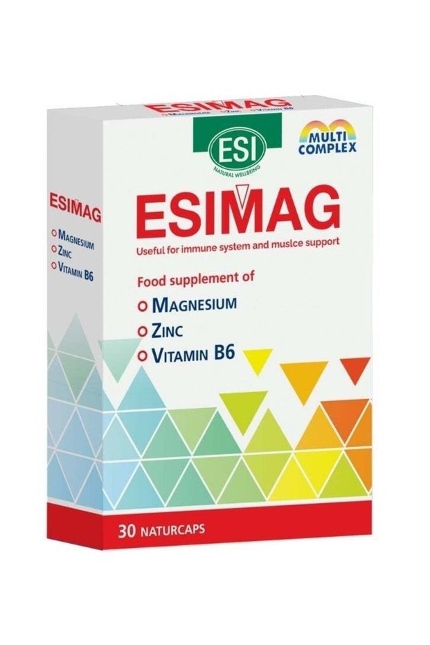 Esimag Food Supplement with Magnesium, Zinc, and Vitamin B6 - 30 Naturcaps