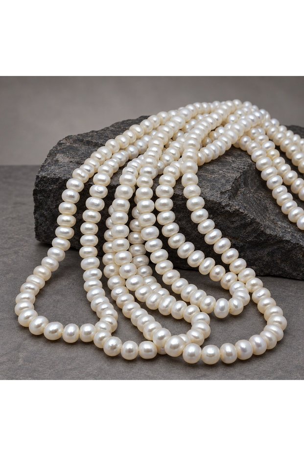 Pearl String White 9*6 mm – Natural Texture Royal Series (63310)