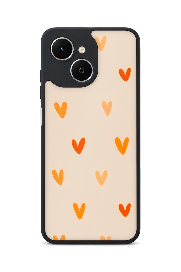 Spark 40C Compatible Orange Heart Patterned Camera Protected Shockproof Case