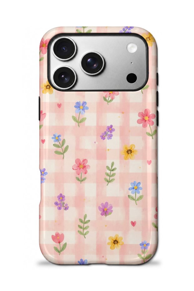 Compatible with iPhone 18 Pro Max - Pastel Garden, Double Layer Cover, Glossy Surface Protective Case