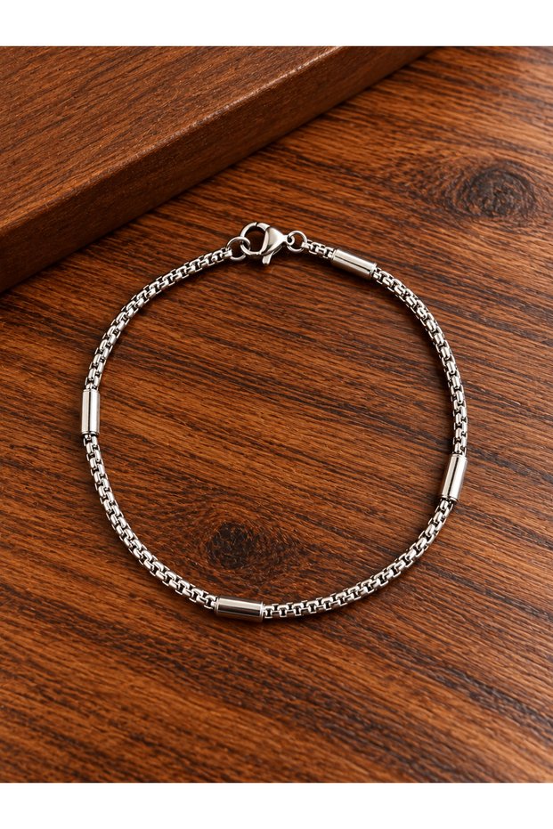Stainless steel tarnish-resistant cubic zirconia bracelet, 20cm, 1.25mm
