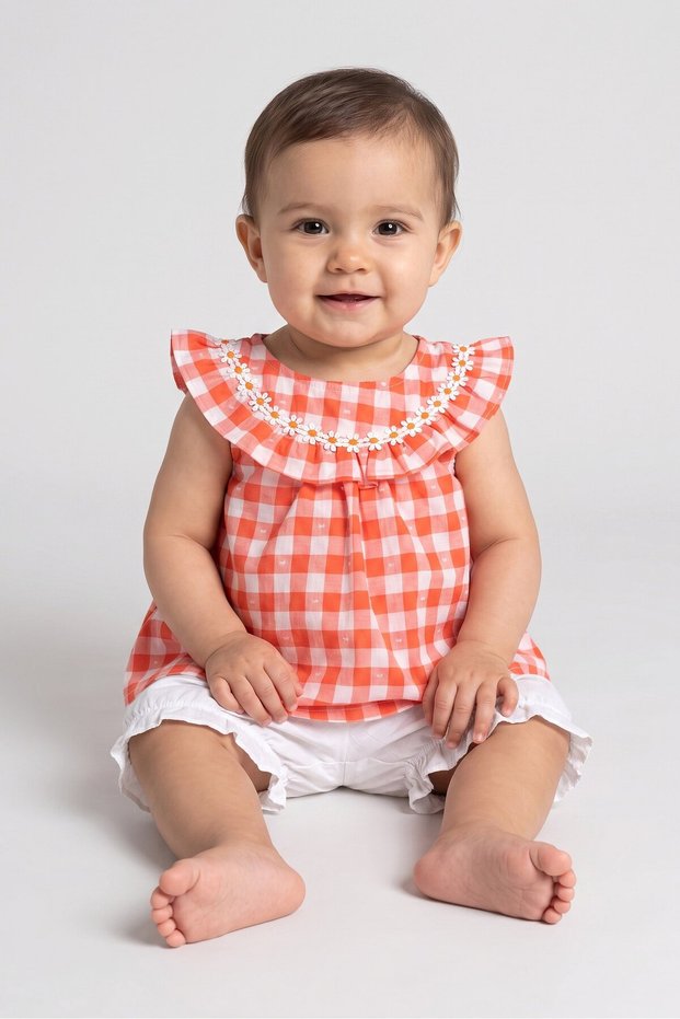 Toddlers Girl 2 Pcs Checkered Dress And Shorts Set, Multicolor