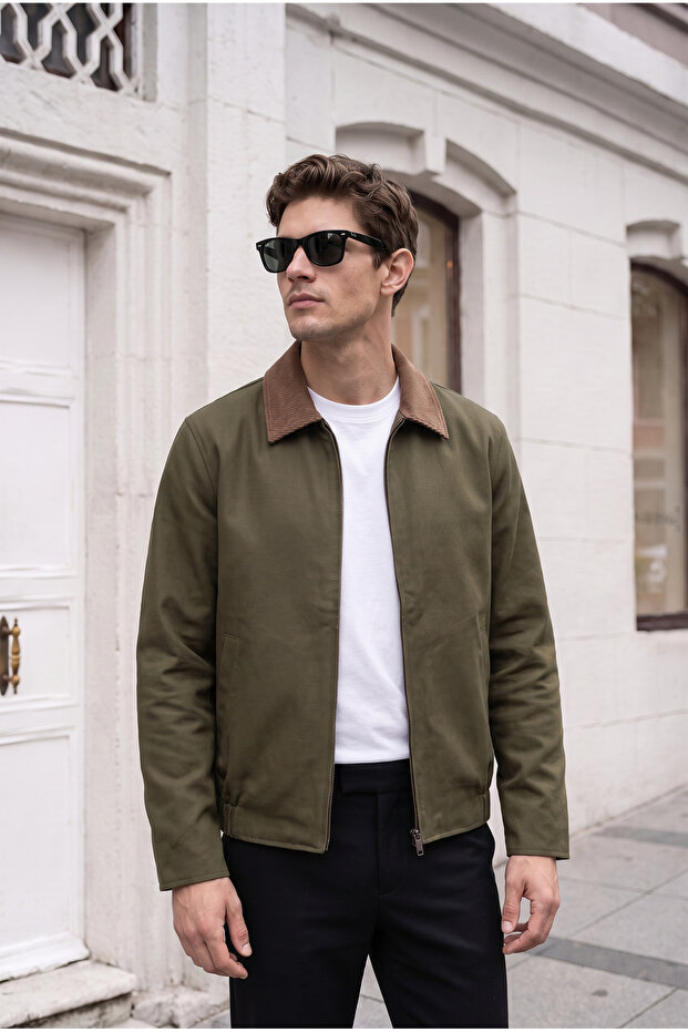 Trucker Model Velvet Collared Jacket