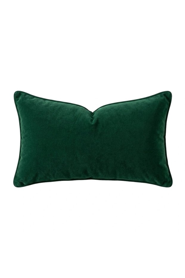 Green velvet pillow