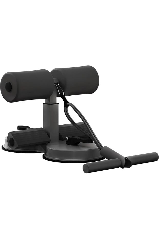 Ab Training Auxiliary Device, Sit Up Bar Floor with 2 Strong Suction Cups and 1 Resistance Band, Sit Up Exercise Equipment for Sit-Ups & Core Exercises, Home Office Gym