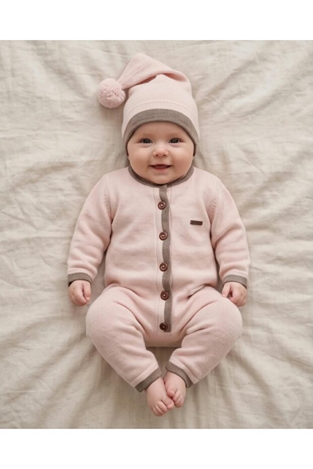 100% Knitwear Baby Girl Jumpsuit