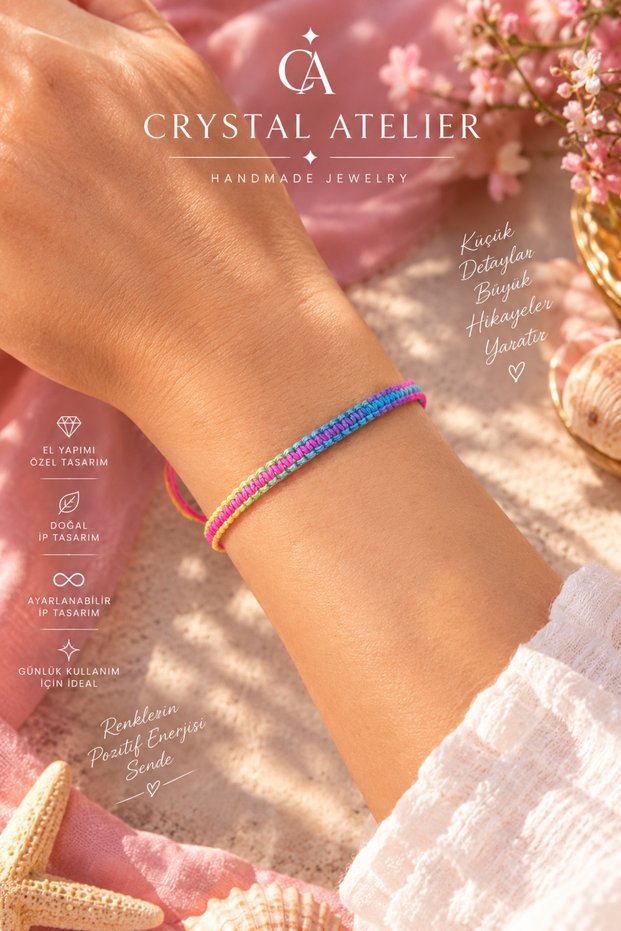 Rainbow Mixed Color Macrame Bracelet Colorful Knitted Rope Bracelet Handmade Adjustable Unisex Neon Lucky String Colorful Bracelet