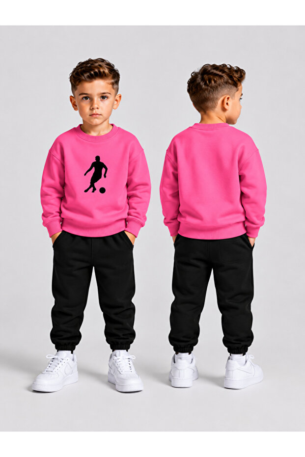 Boys' Crew Neck Sweatshirt Tracksuit Set 2-Piece Printed Top and Bottom Set