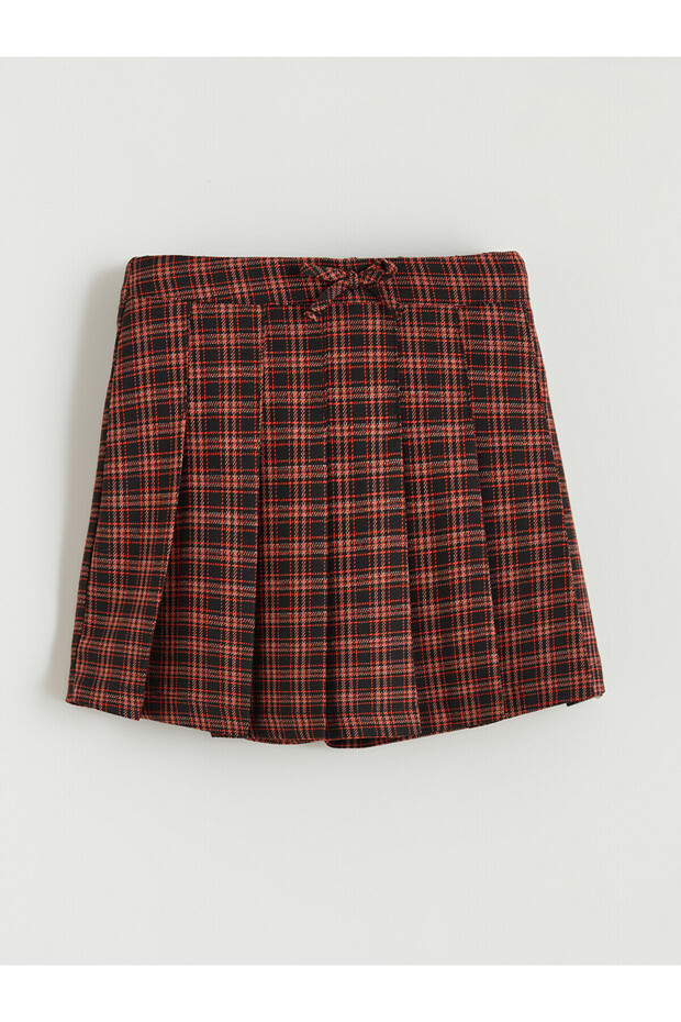 Texx Store Quality Lcw Kids Red Flannel Plaid Short Girls' Skirt