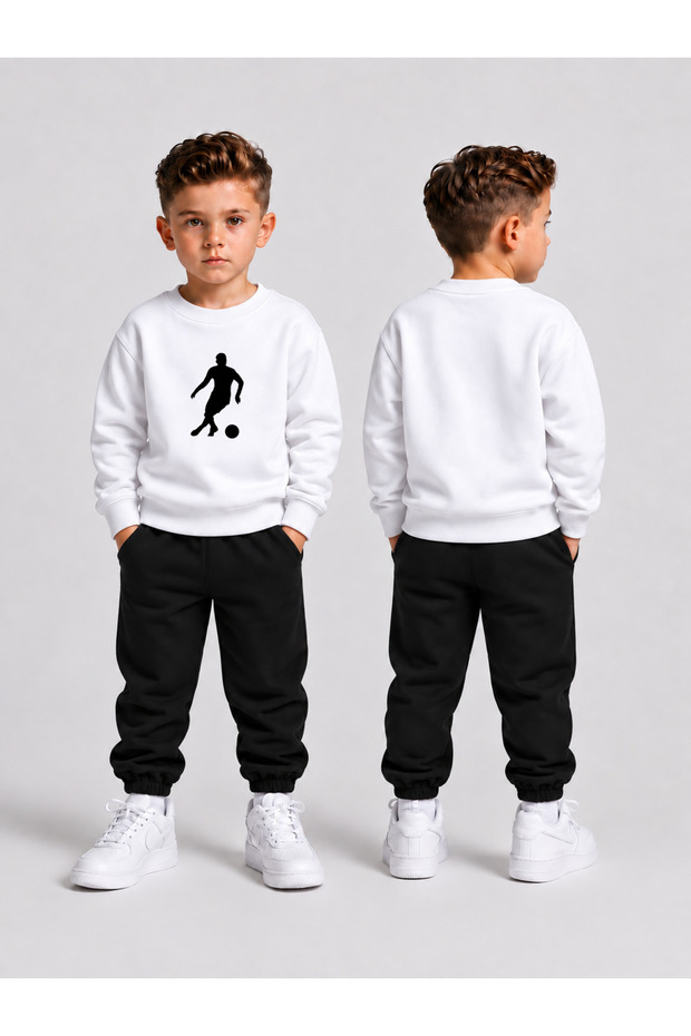 Boys' Crew Neck Sweatshirt Tracksuit Set 2-Piece Printed Top and Bottom Set
