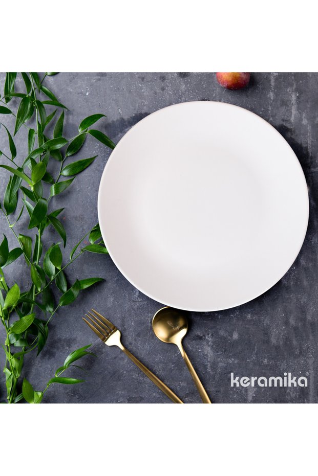 Plate Ege Servis 26 cm Matte Transparent White