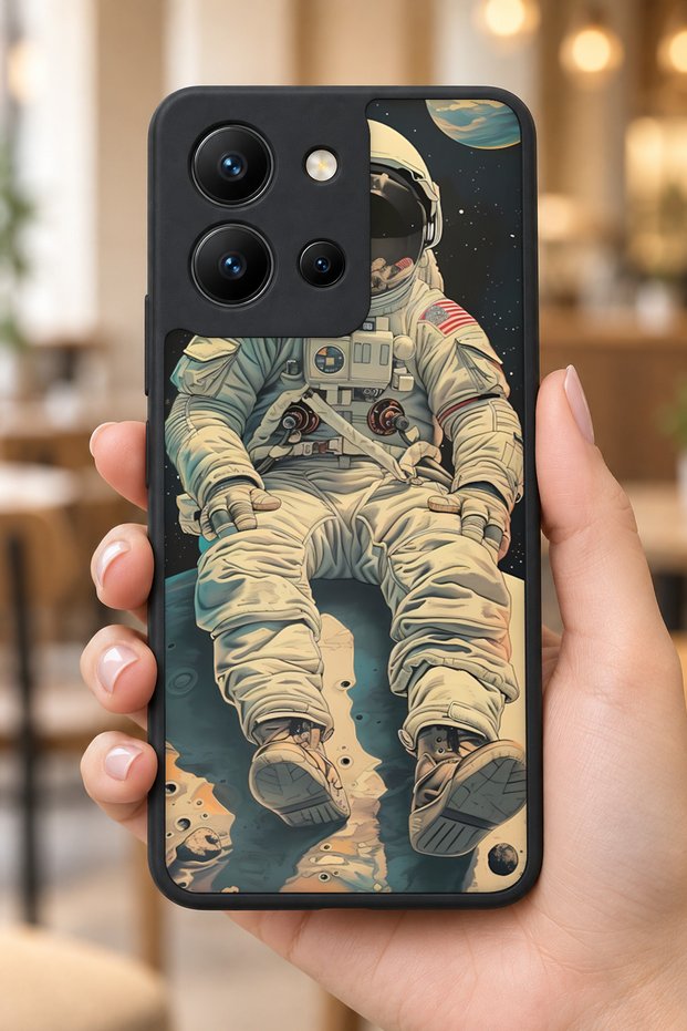 حافظة مقاومة للصدمات متوافقة مع Vivo Y36 بنمط كوكبي مع حماية للكاميرا