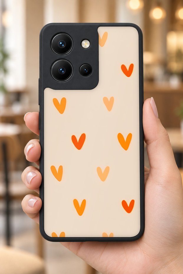 حافظة مقاومة للصدمات متوافقة مع Vivo Y36 بنمط OrangeHeart مع حماية للكاميرا