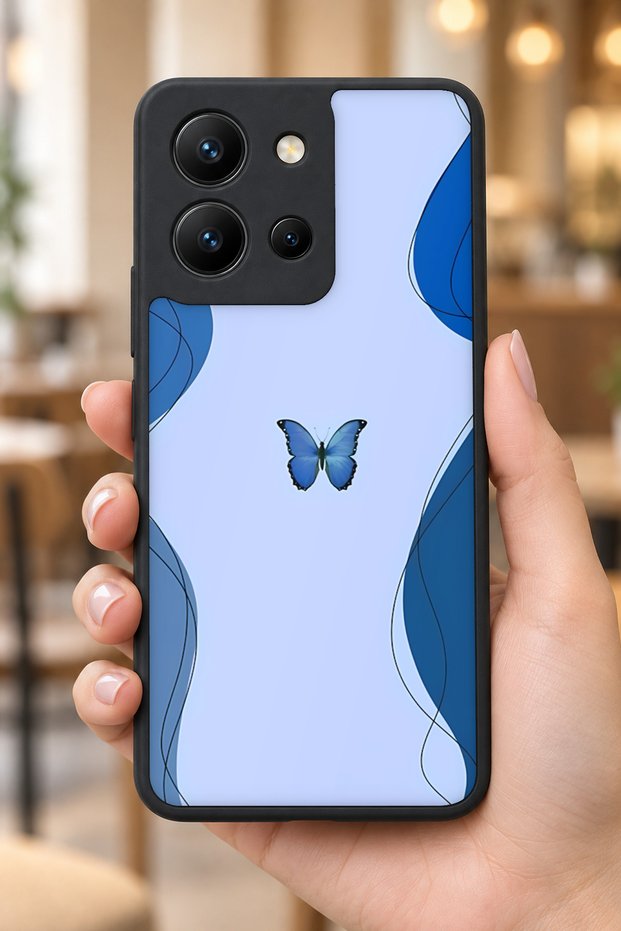 حافظة مقاومة للصدمات متوافقة مع Vivo Y36 مع حماية للكاميرا بنمط فراشة