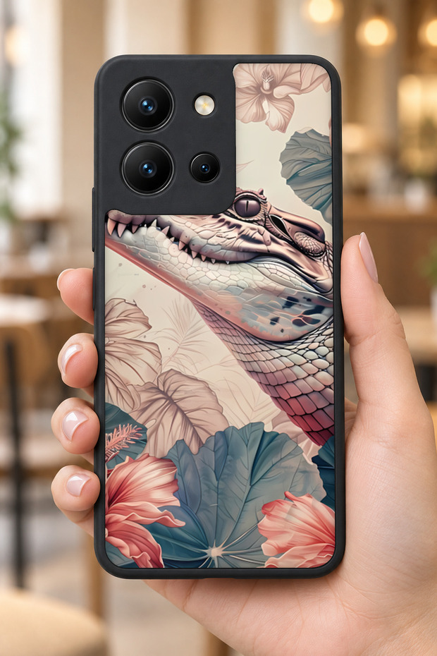 حافظة مقاومة للصدمات متوافقة مع Vivo Y36 مع حماية للكاميرا بنمط الزواحف