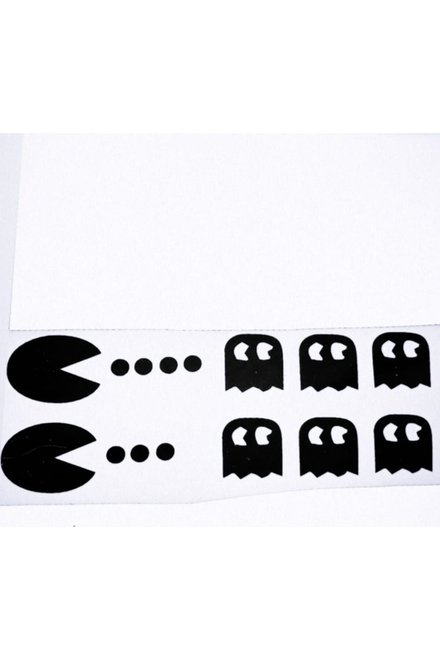 Pac Man Auto Rear Window Sticker Black 25X4 cm