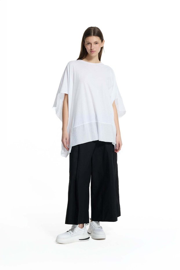 White Bat Sleeve Oversize Tunic 19223