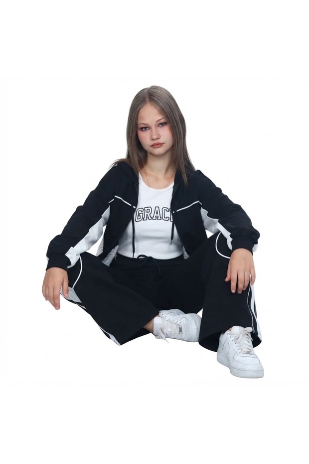 Girl's 3-Piece Sports Tracksuit & T-Shirt Combination Set