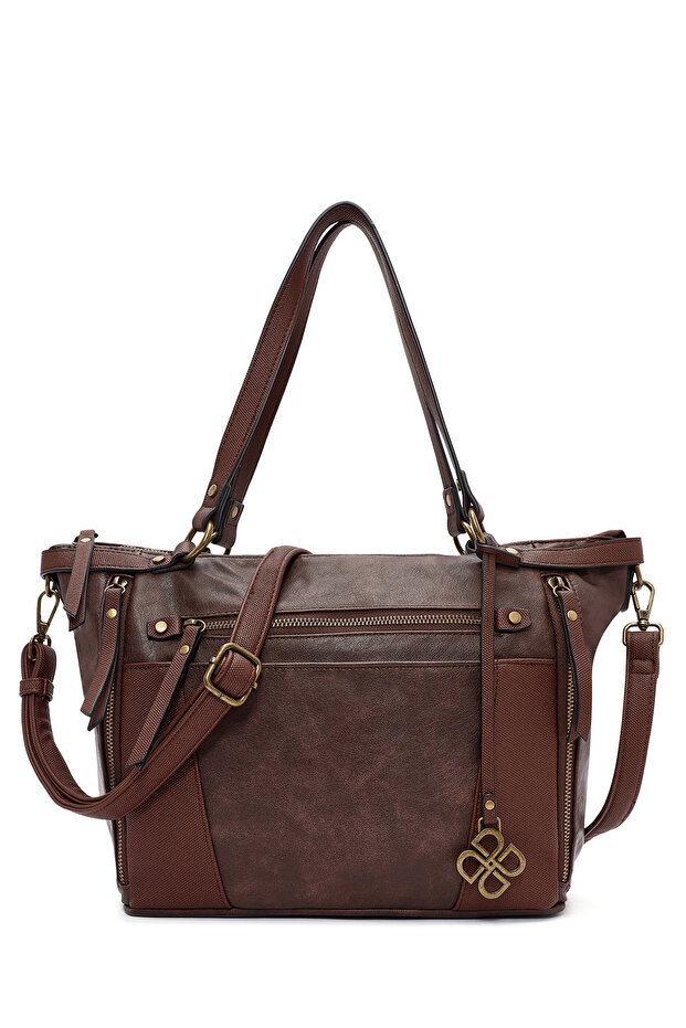 Women's Brown Long Strap Shoulder Bag Wb100019Sk