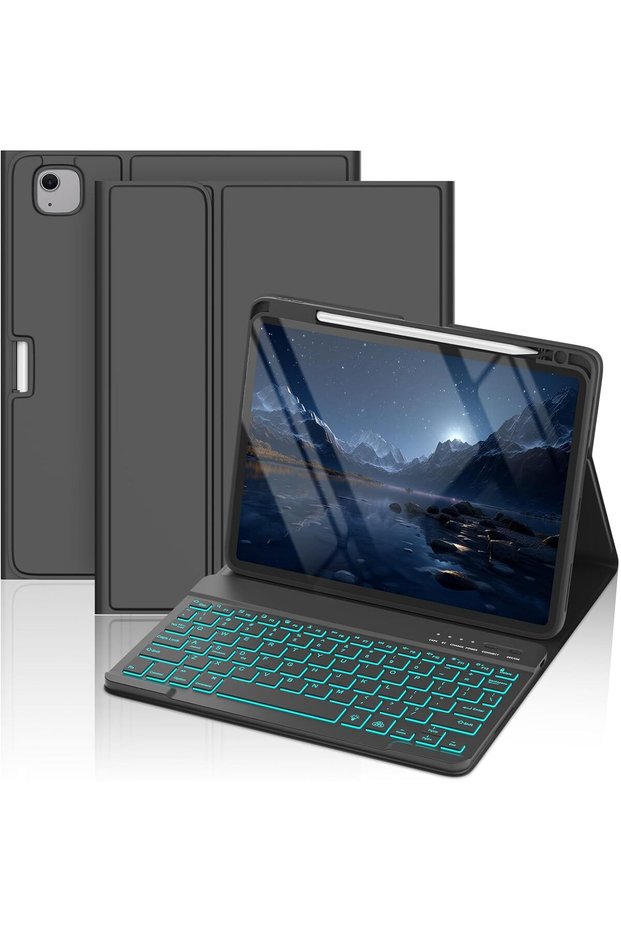 Keyboard Case for iPad Air 11 inch (M4 2026/M3 2025/M2 2024), 7 Colour Backlit Keyboard