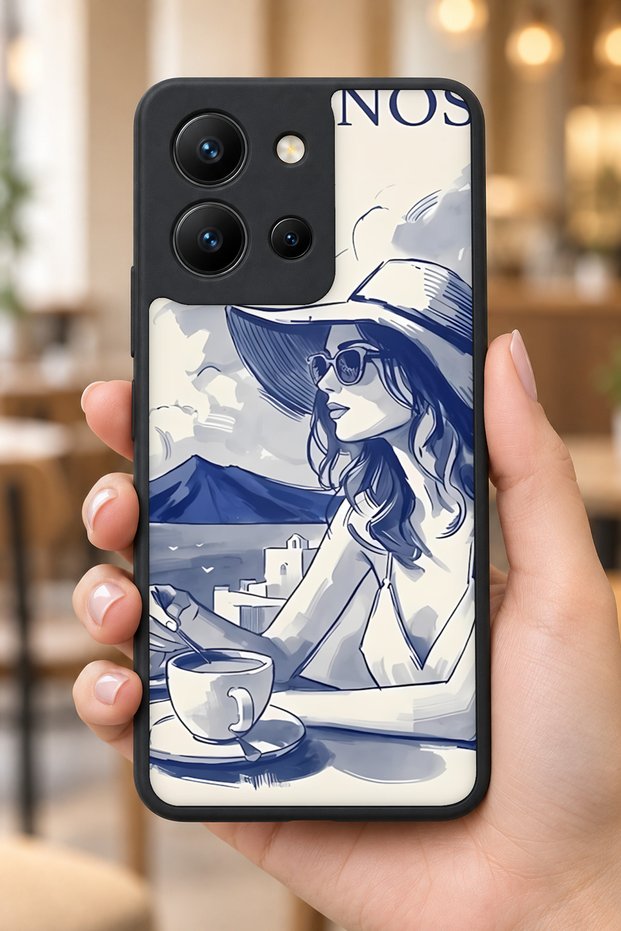 حافظة مقاومة للصدمات متوافقة مع Vivo Y36 بنمط ميكونوس مع حماية للكاميرا