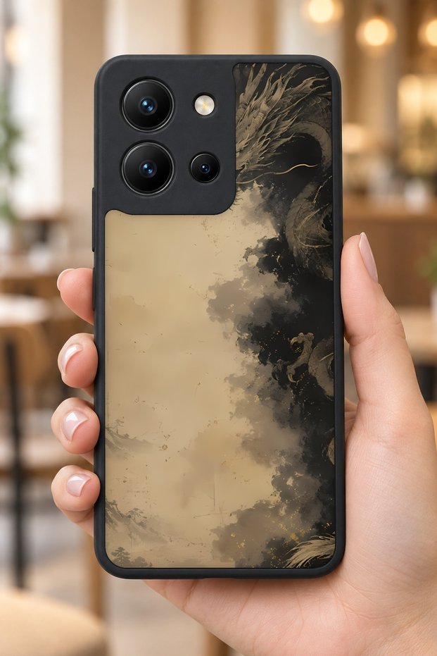 حافظة مقاومة للصدمات متوافقة مع Vivo Y36 مع حماية للكاميرا بنمط EjderhaArt