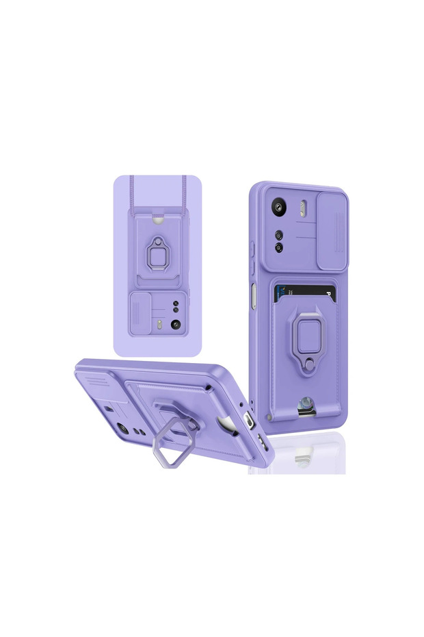 Xiaomi Redmi 13C Case Zuma with Business Card and Ring Silicone - Lilac