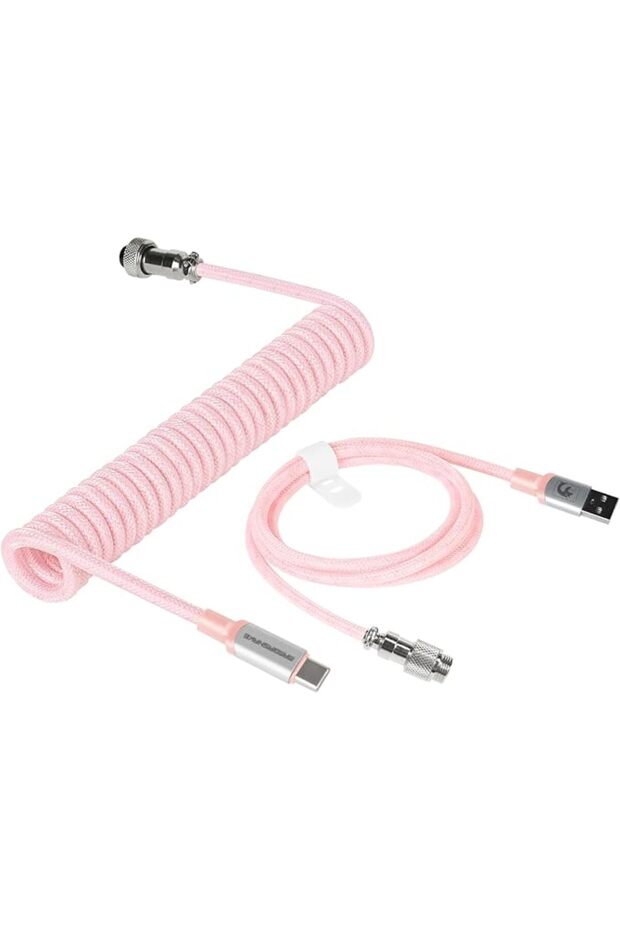 C01PRO Coiled USB C Cable for Gaming Mechanical Keyboard