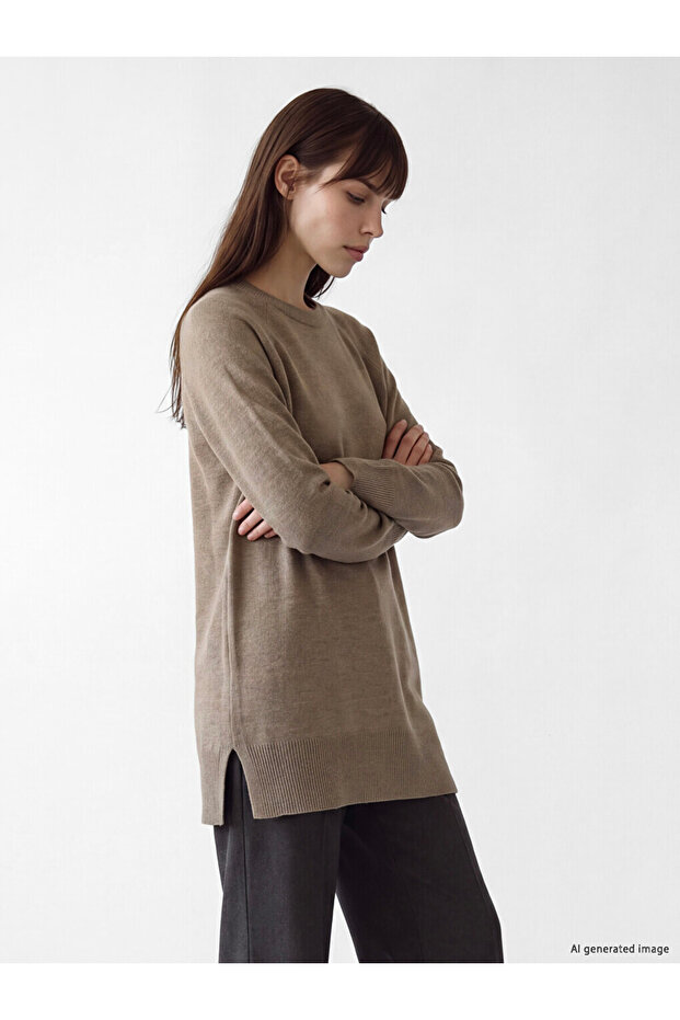 Esvab • Modern & Distinctive Zero Roba Collar Women's Knitwear Tunic