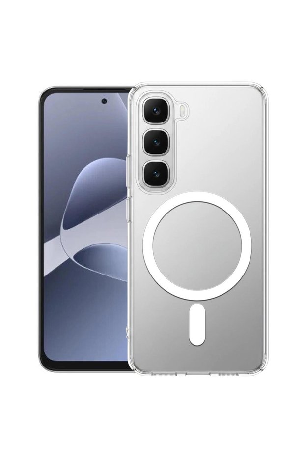 حافظة متوافقة مع هاتف Infinix Hot 60، شفافة ولا تصفر، متوافقة مع MagSafe