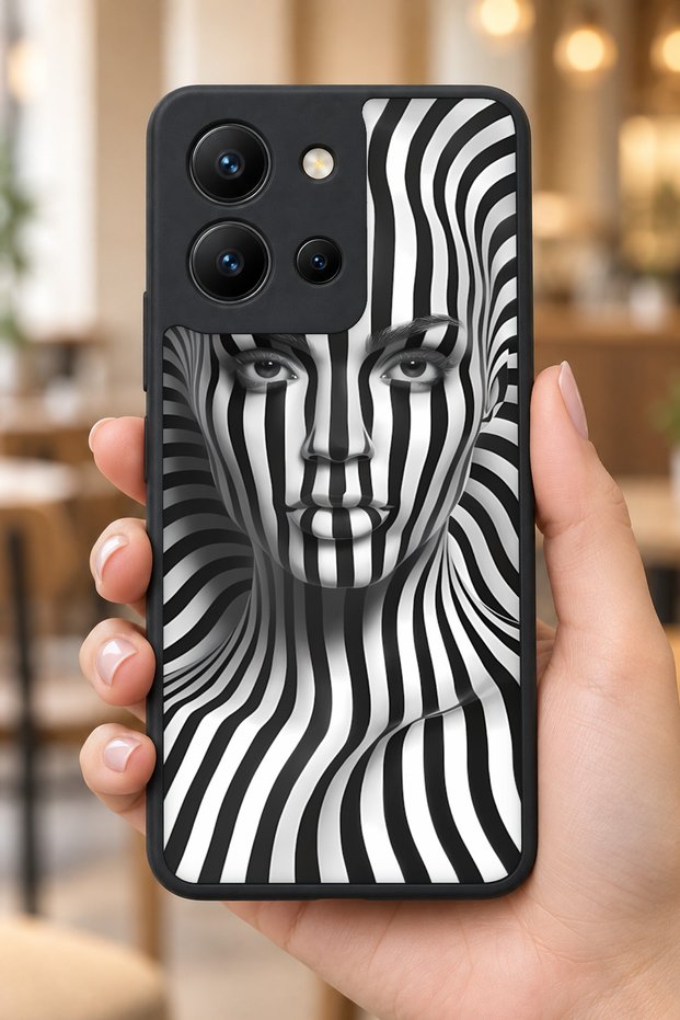 حافظة مقاومة للصدمات متوافقة مع Vivo Y36 مع حماية للكاميرا بنمط الوهم البصري