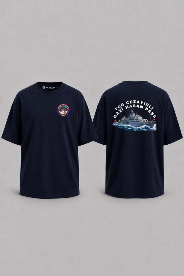 Oversize Tcg Algerian Veteran Hasan Pasha between the Waves Design V2 Pocket and Back Printed Unisex T-Shirt