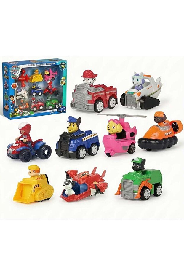 9-Piece Durable Sturdy, Portable Paw Patrol Figures Toy Set For Children 7.5x5x5.5cm