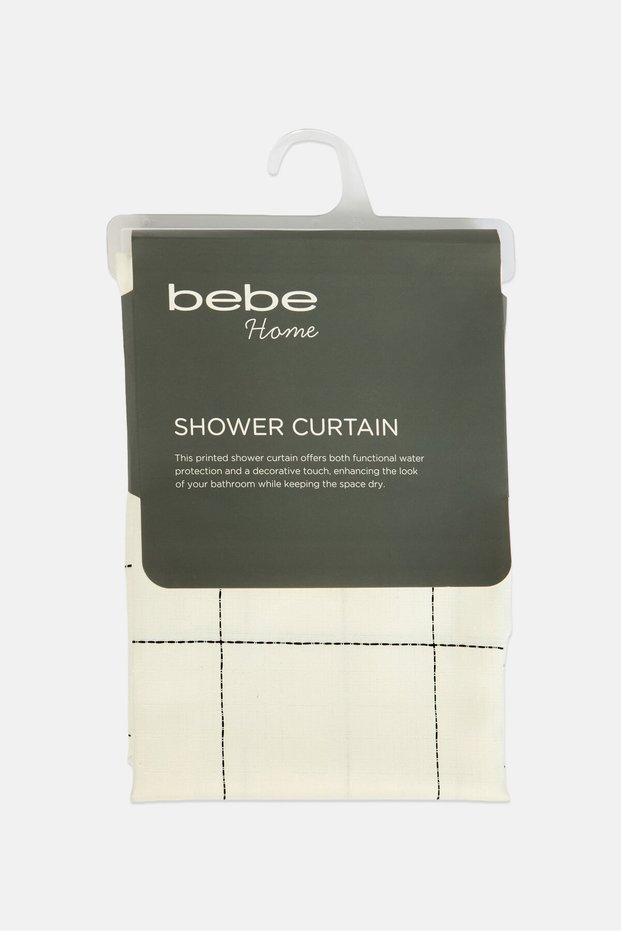 Checkered Shower Curtain Liner, Off White