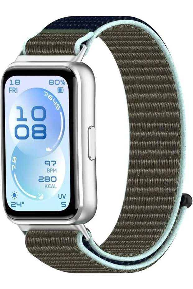 Nylon Sport Watch Strap Compatible with HUAWEI Band 11/Band 11 Pro, Soft Breathable Adjustable Loop Replacement Wristband, Lightweight Woven Fabric for Men & Women