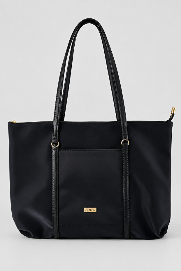 Pera Women's Parachute Fabric Shoulder Bag - Black