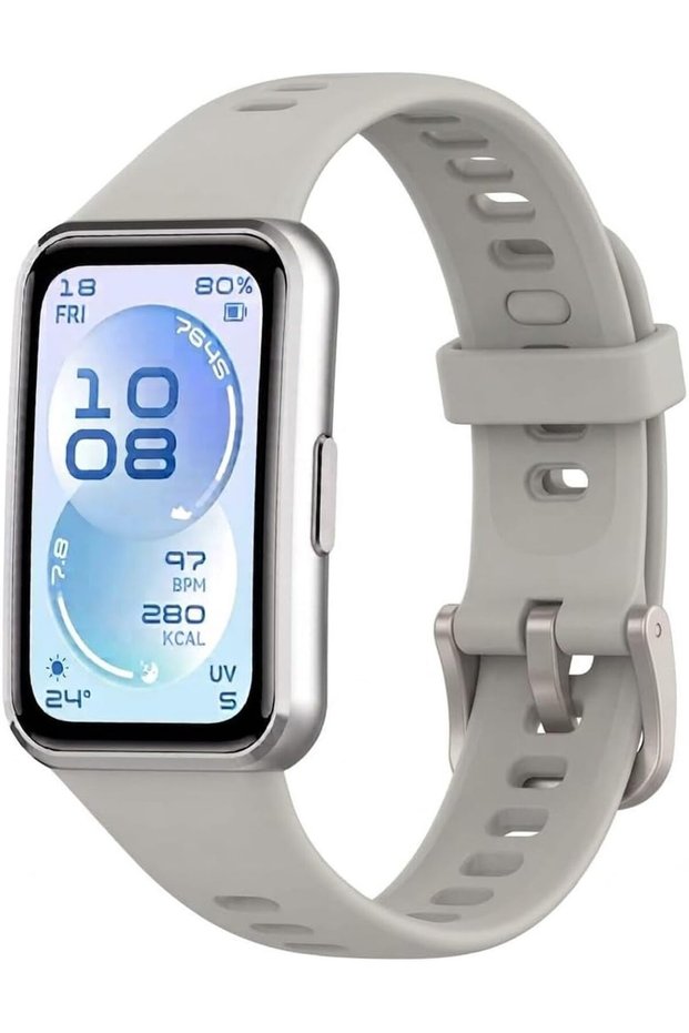 Soft Silicone Sport Watch Strap Compatible with HUAWEI Band 11/Band 11 Pro, Adjustable Replacement Wristband, Lightweight Breathable Fitness Tracker Band for Men & Women - Grey