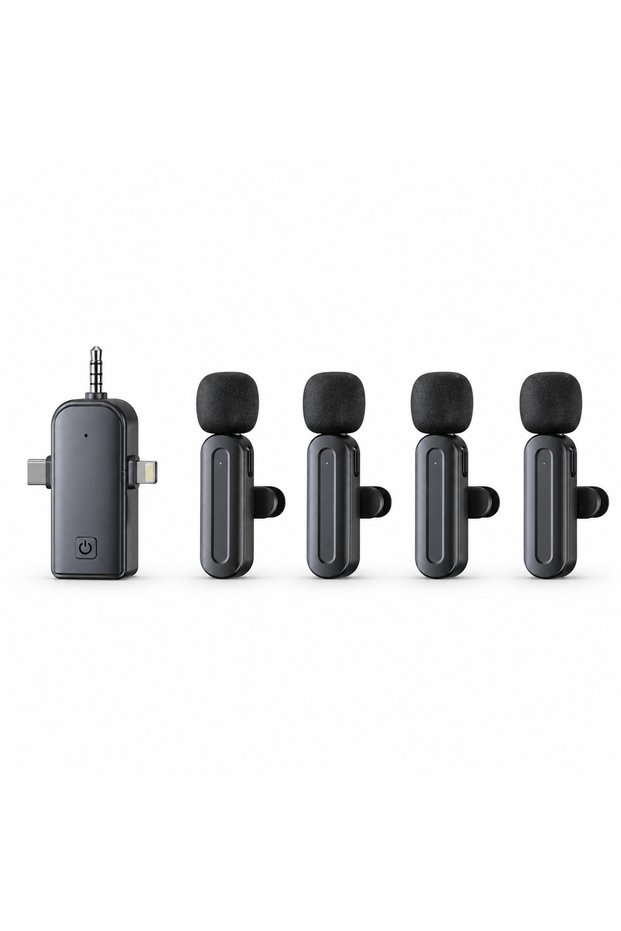 1 Receiver with 4 Microphones 2.4g Wireless Lavalier Microphone Vlog 20m Range, 9 Ms Latency, 360 °   Audio Capture and Intelligent Noise Reduction |   Sx26 Pro