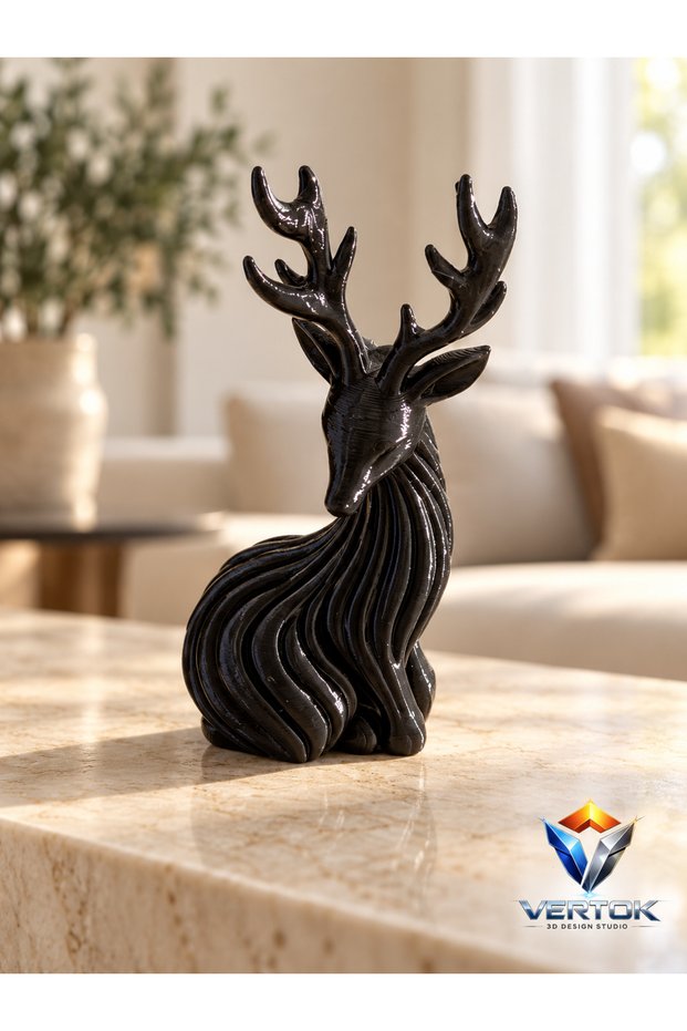 VERTOK3D Siyah Geyik Biblo