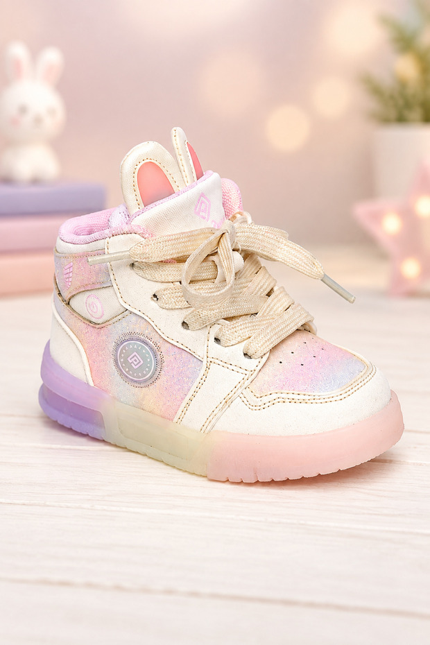 Pp-3309 2410 Booties for Girls, White Color, Lace-Up, Daily Sports Boots, Shoes