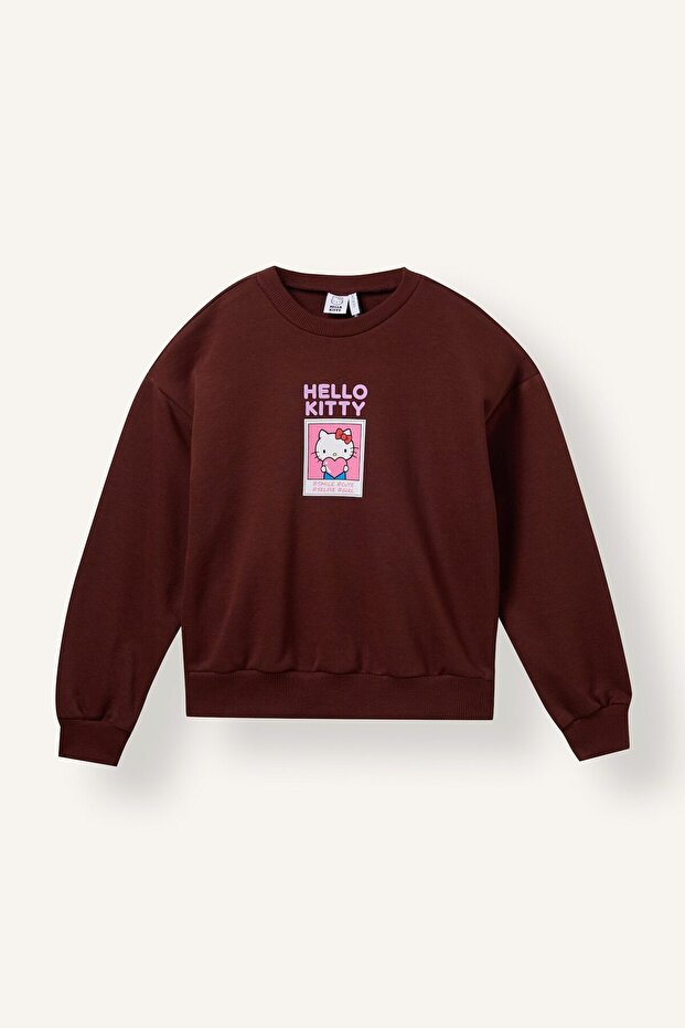 Hello Kitty Relaxed Fit Crew Neck Printed Sweatshirt Girls I5073A826Au