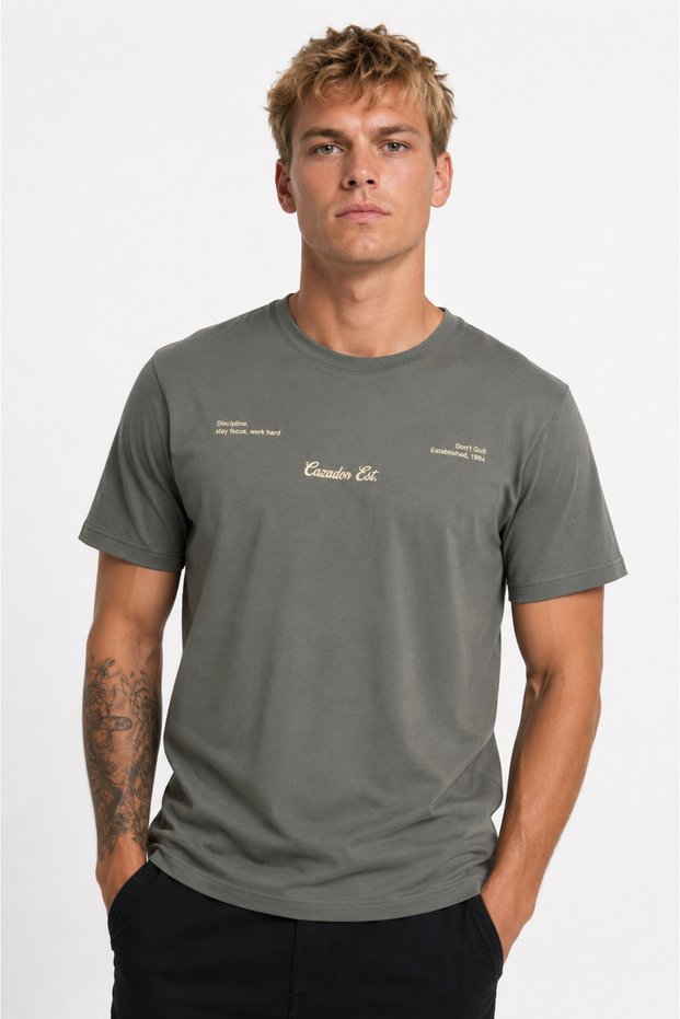 Slim Fit Crew Neck T-Shirt with Print Detail