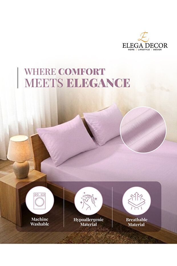 Single Sheet Set (Solid) – Soft & Comfortable Bedding Set for Single Bed | Plain Solid Color Bed Sheet Set for Everyday Use