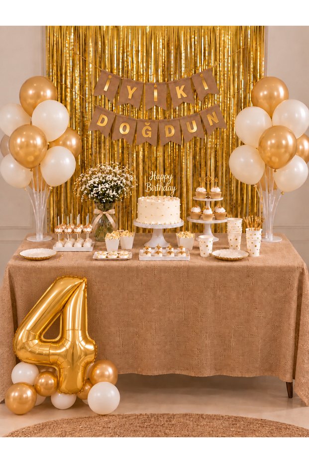 Can Süs Four Year Old Birthday Concept-Party Set