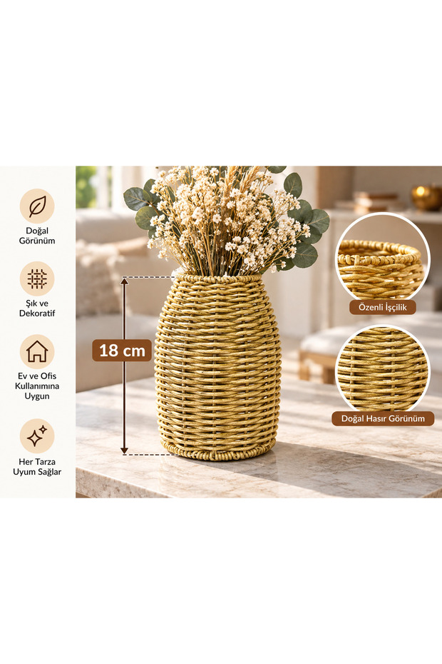 Rattan Çok Amaçlı Örme Vazo