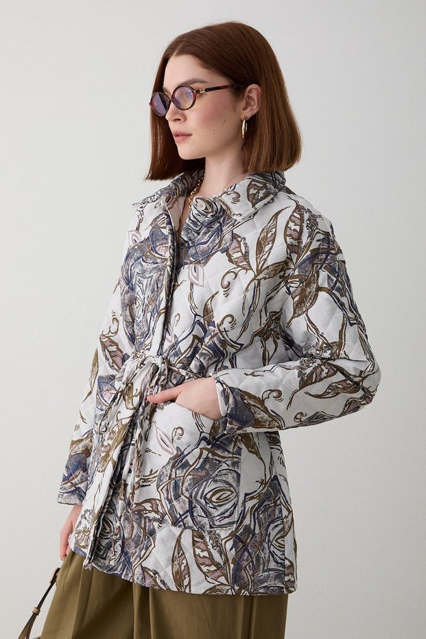 Patterned Quilted Coat